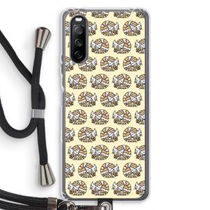 CaseCompany Slapende poes: Sony Sony Xperia 10 III Transparant Hoesje met koord