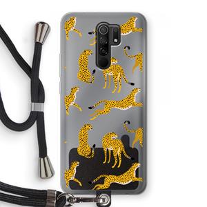 CaseCompany Luipaard: Xiaomi Redmi 9 Transparant Hoesje met koord