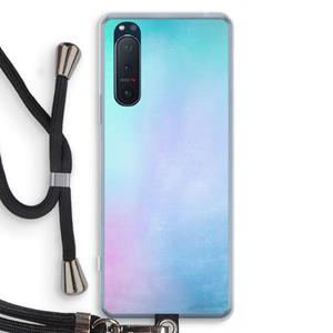 CaseCompany mist pastel: Sony Xperia 5 II Transparant Hoesje met koord