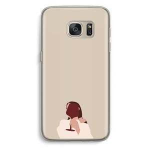 CaseCompany I drink wine: Samsung Galaxy S7 Transparant Hoesje