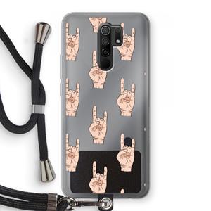 CaseCompany Rock: Xiaomi Redmi 9 Transparant Hoesje met koord