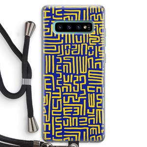 CaseCompany Majorelle Blue Print: Samsung Galaxy S10 Plus Transparant Hoesje met koord