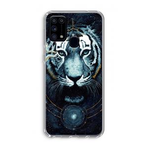 CaseCompany Darkness Tiger: Samsung Galaxy M31 Transparant Hoesje