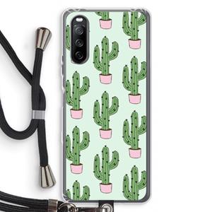 CaseCompany Cactus Lover: Sony Sony Xperia 10 III Transparant Hoesje met koord