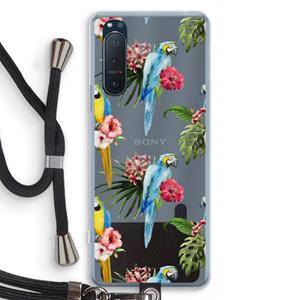 CaseCompany Kleurrijke papegaaien: Sony Xperia 5 II Transparant Hoesje met koord