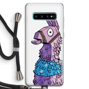 CaseCompany Lama: Samsung Galaxy S10 Plus Transparant Hoesje met koord