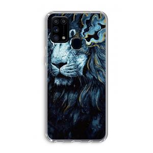CaseCompany Darkness Lion: Samsung Galaxy M31 Transparant Hoesje