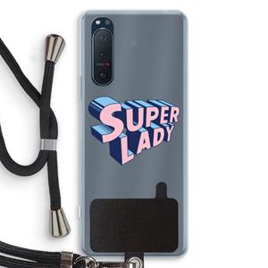 CaseCompany Superlady: Sony Xperia 5 II Transparant Hoesje met koord