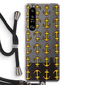 CaseCompany Musketon Anchor: Sony Xperia 1 III Transparant Hoesje met koord