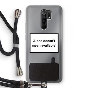 CaseCompany Alone: Xiaomi Redmi 9 Transparant Hoesje met koord