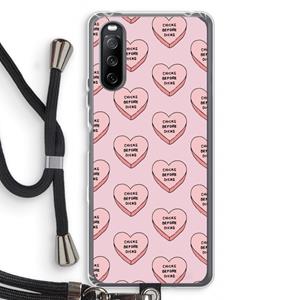 CaseCompany Chicks before dicks: Sony Sony Xperia 10 III Transparant Hoesje met koord