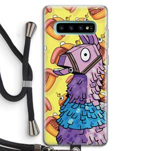 CaseCompany Loot Burger: Samsung Galaxy S10 Plus Transparant Hoesje met koord