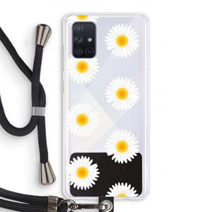 CaseCompany Margrietjes: Samsung Galaxy A71 Transparant Hoesje met koord