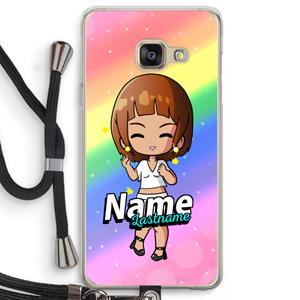 CaseCompany Chibi Maker vrouw: Samsung Galaxy A3 (2016) Transparant Hoesje met koord