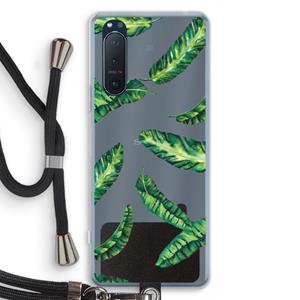 CaseCompany Lange bladeren: Sony Xperia 5 II Transparant Hoesje met koord