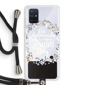 CaseCompany Diamonds: Samsung Galaxy A71 Transparant Hoesje met koord