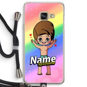CaseCompany Chibi Maker man: Samsung Galaxy A3 (2016) Transparant Hoesje met koord