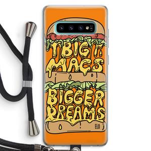 CaseCompany Big Macs Bigger Dreams: Samsung Galaxy S10 Plus Transparant Hoesje met koord