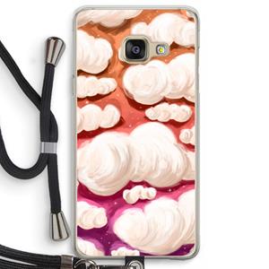 CaseCompany Katoen Wolken: Samsung Galaxy A3 (2016) Transparant Hoesje met koord