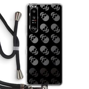 CaseCompany Musketon Skulls: Sony Xperia 1 III Transparant Hoesje met koord