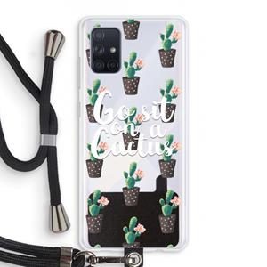 CaseCompany Cactus quote: Samsung Galaxy A71 Transparant Hoesje met koord