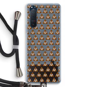 CaseCompany Poop emoji: Sony Xperia 5 II Transparant Hoesje met koord
