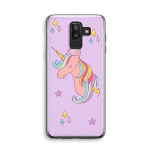 CaseCompany Roze eenhoorn: Samsung Galaxy J8 (2018) Transparant Hoesje