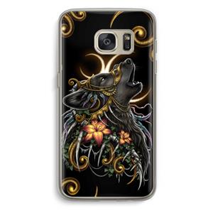 CaseCompany Huilende Wolf: Samsung Galaxy S7 Transparant Hoesje