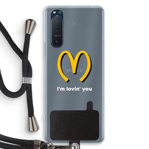 CaseCompany I'm lovin' you: Sony Xperia 5 II Transparant Hoesje met koord