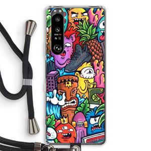 CaseCompany Vexx Mixtape: Sony Xperia 1 III Transparant Hoesje met koord