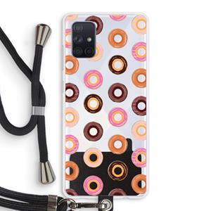 CaseCompany Donuts: Samsung Galaxy A71 Transparant Hoesje met koord