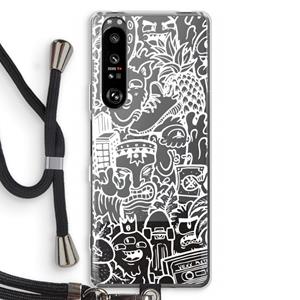 CaseCompany Vexx Mixtape #2: Sony Xperia 1 III Transparant Hoesje met koord