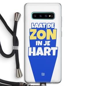 CaseCompany Laat de zon in je hart: Samsung Galaxy S10 Plus Transparant Hoesje met koord