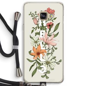 CaseCompany Hello bloemen: Samsung Galaxy A3 (2016) Transparant Hoesje met koord