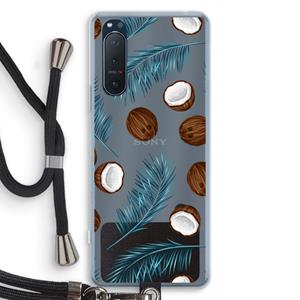 CaseCompany Kokosnoot roze: Sony Xperia 5 II Transparant Hoesje met koord