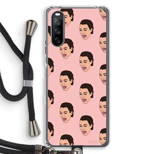 CaseCompany Ugly Cry Call: Sony Sony Xperia 10 III Transparant Hoesje met koord