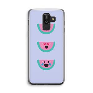 CaseCompany Smiley watermeloen: Samsung Galaxy J8 (2018) Transparant Hoesje