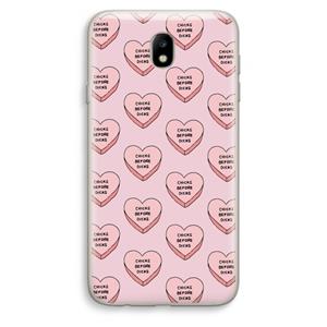 CaseCompany Chicks before dicks: Samsung Galaxy J7 (2017) Transparant Hoesje