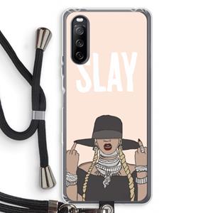 CaseCompany Slay All Day: Sony Sony Xperia 10 III Transparant Hoesje met koord