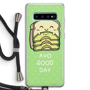 CaseCompany Avo Good Day: Samsung Galaxy S10 Plus Transparant Hoesje met koord