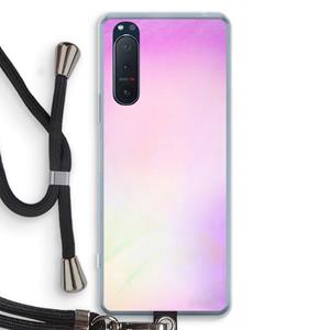CaseCompany Flow mist pastel: Sony Xperia 5 II Transparant Hoesje met koord
