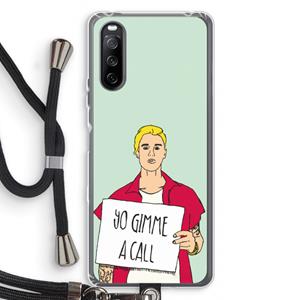 CaseCompany Gimme a call: Sony Sony Xperia 10 III Transparant Hoesje met koord