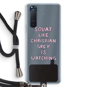 CaseCompany Christian Grey: Sony Xperia 5 II Transparant Hoesje met koord