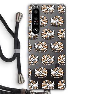 CaseCompany Slapende poes: Sony Xperia 1 III Transparant Hoesje met koord