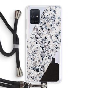 CaseCompany Gespikkelde marmer: Samsung Galaxy A71 Transparant Hoesje met koord