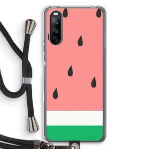 CaseCompany Watermeloen: Sony Sony Xperia 10 III Transparant Hoesje met koord