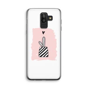CaseCompany Zwart-wit cactus: Samsung Galaxy J8 (2018) Transparant Hoesje