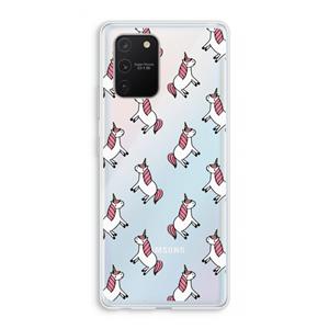 CaseCompany Eenhoorns overal: Samsung Galaxy S10 Lite Transparant Hoesje
