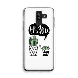 CaseCompany Hey you cactus: Samsung Galaxy J8 (2018) Transparant Hoesje