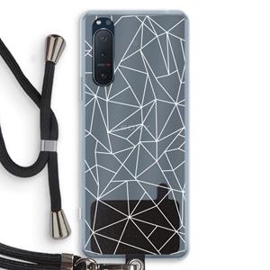CaseCompany Geometrische lijnen wit: Sony Xperia 5 II Transparant Hoesje met koord